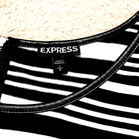 🆕🔥EXPRESS STYLISH&CHIC FAUX LEATHER COLLAR TRIMMED/ZIPPER UP BACK/FORM FITTING - Picture 6 of 13